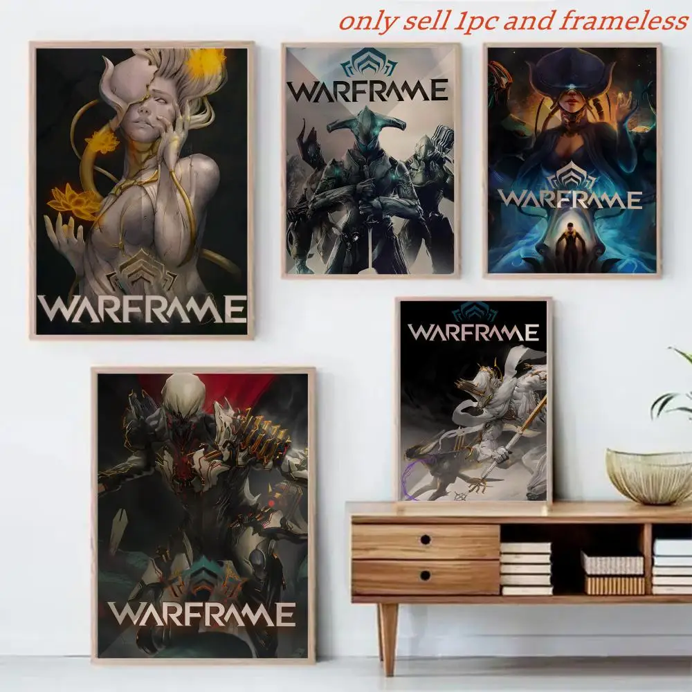 Video Game W-Warframe Painting Calligraphy Canvas Mural For Interior Walls Crease-Free Beautiful For Living Room Bedroom