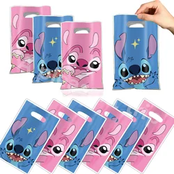 Disney-Bolsa de Stitch para decoración de cumpleaños, bolsa de plástico para galletas, dulces, rosa, azul, suministros para Baby Shower, Juguetes