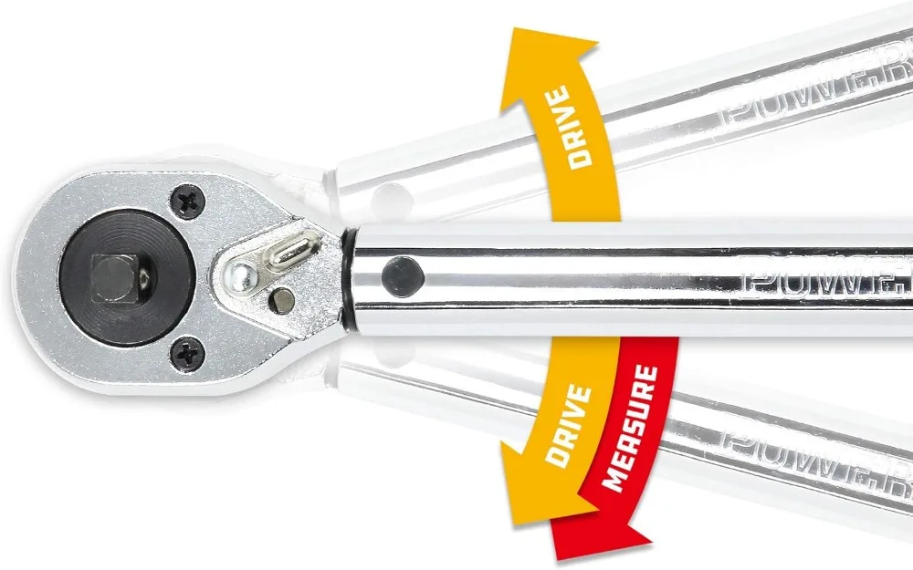 Dual Drive Torque Wrench, 3/8 & 1/2 Inch, 10-150 ft-lbs Range, Micrometer Scale for Precision