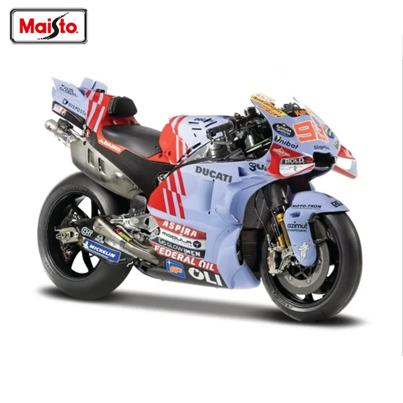 الأسهم الجديدة Maisto 1:18 Gresini Racing 2024 دراجة نارية دراجة نارية سبيكة مايكرو يموت الصب قطعة واحدة نموذج مخصص لعب الأطفال هدية