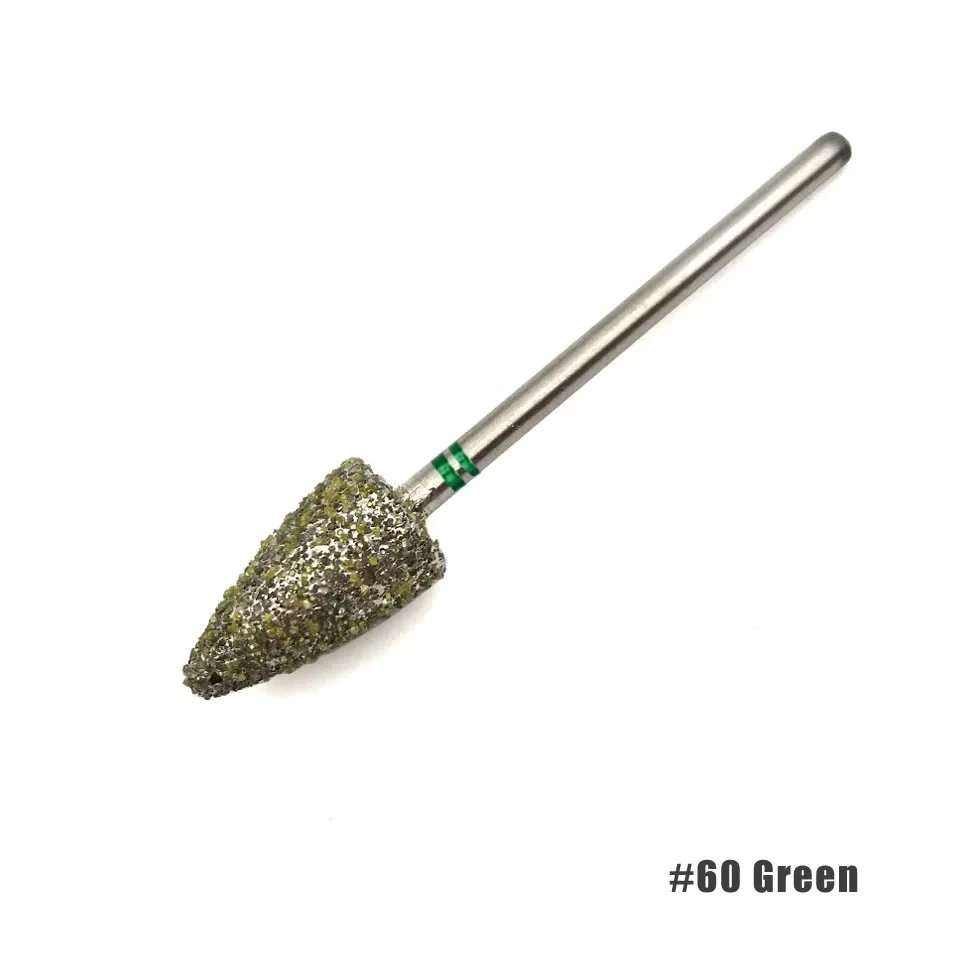 HYTOOS #60 #130 #180 Diamond Pedicure Drill Bit 3/32" Rotary Burr Manicure Bits Drill Accessories Nail Drill Bit Foot Care Tools