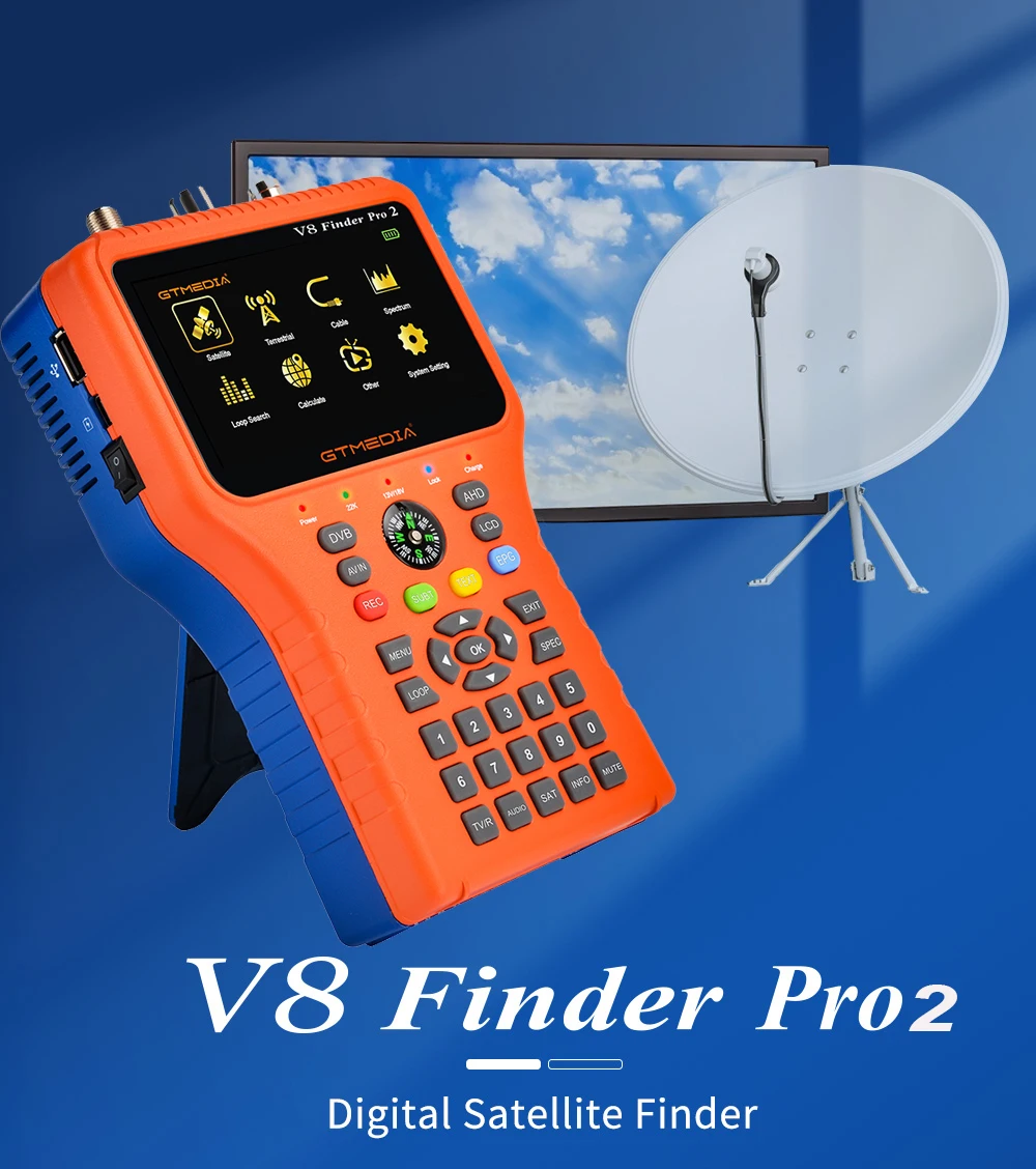 

New GTmedia V8 Finder Pro2 DVB-S2 DVB-T2 DVB-C AHD H.265 Satellite Meter Combo Satellite Finder better satlink ST-5150 ws-6933