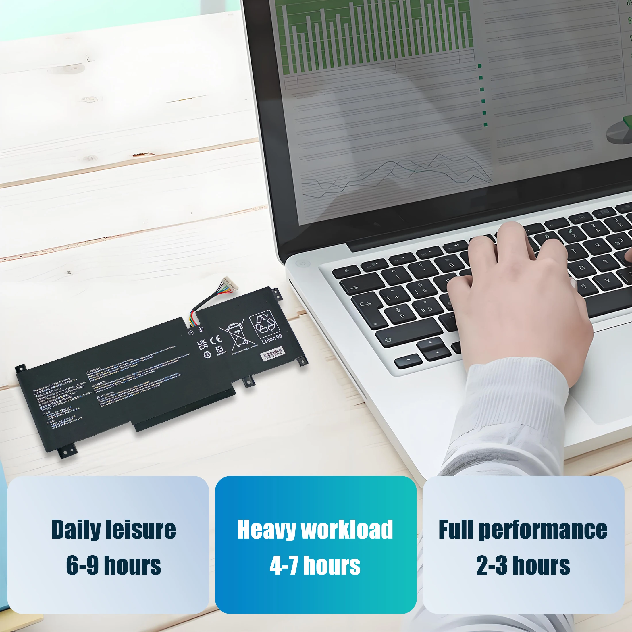 BTY-M492 (blanc) pour Msi Bravo C7VF furtif A13VF-021UK épée 15 A13V A11UE A11UG Cyborg 15 A12VF CrosshAir 17 A11UCK A11UDK