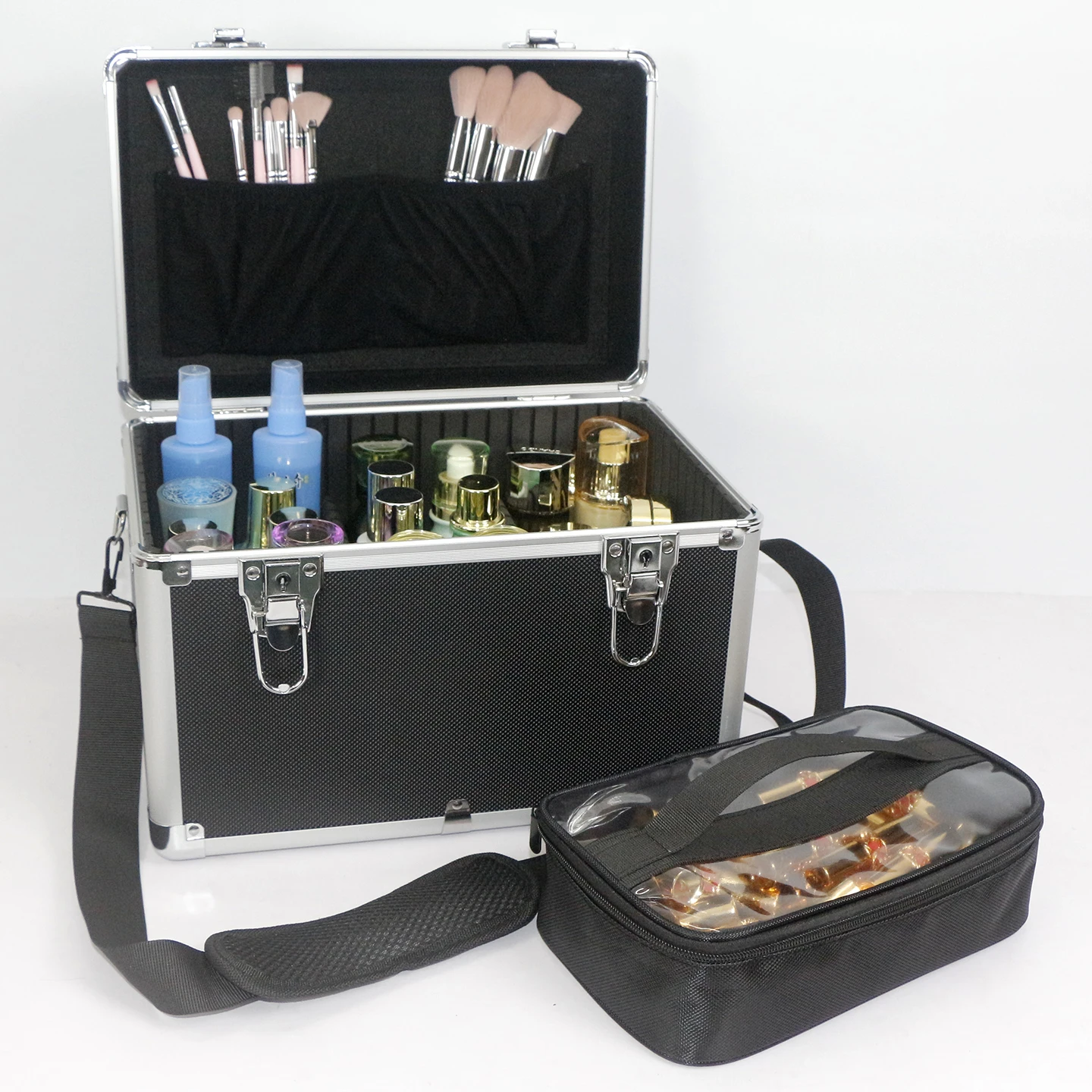 GLADCASE Aluminum Alloy Cosmetic Tool Chest Cosmetic Bag Large Capacity Manicure Makeup Case Makeup Storage Box for Beauty Salon