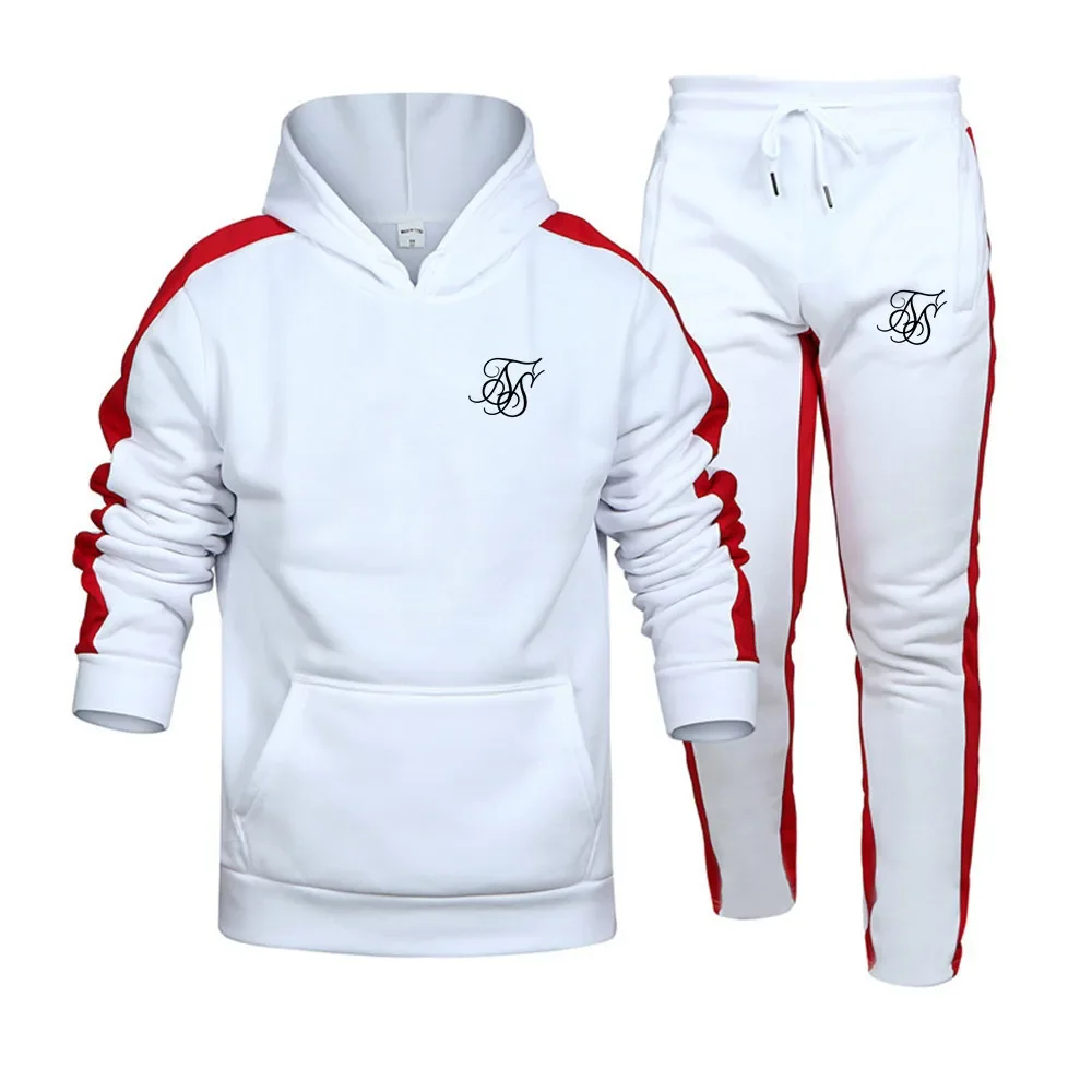 New men's sportswear for the autumn and winter of 2025, a two-piece hooded sweatshirt and pants for fitness and running
