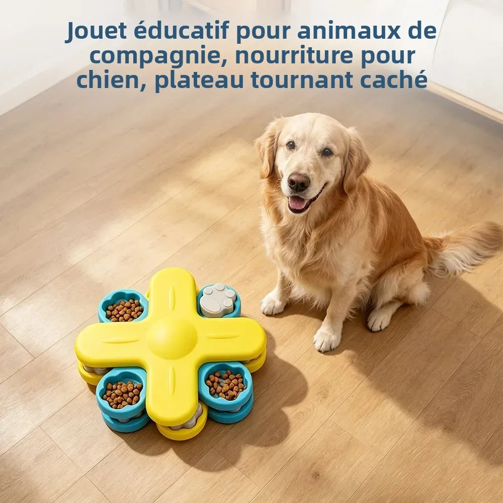 Jouet de puzzle pour chien, distributeur de friandises interactif à alimentation lente, jeu d'entraînement pour animaux de compagnie, jouet pour chiens et chats, divertissement autonome