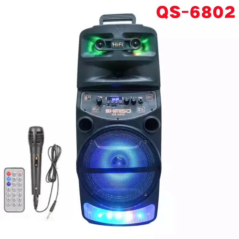 

QS-6802 8-дюймовые наружные портативные колонки для караоке, DJ-колонки, беспроводные BlueTooth-колонки, мощная звуковая коробка