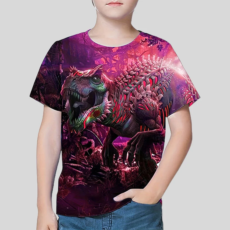 Dinosaurus 3d Bedrukt Kids T-Shirt Voor Jongens T-Shirts Tops Zomer Mode Cartoon Casual T-Shirt Jongen Meisje Unisex Kinderkleding