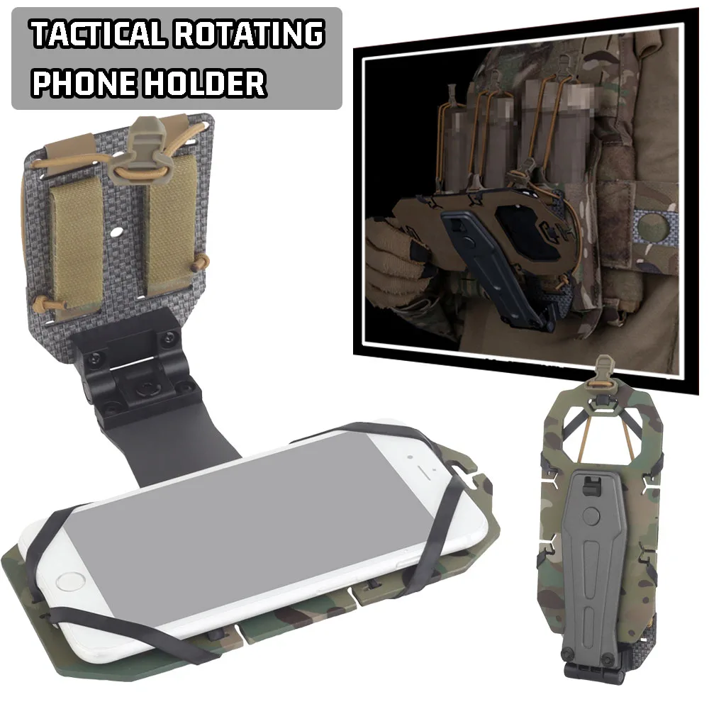 Tactical MOLLE Phone Holder Airsoft Hunting Plate Carrier Vest Attachments for Screen Size 4.7