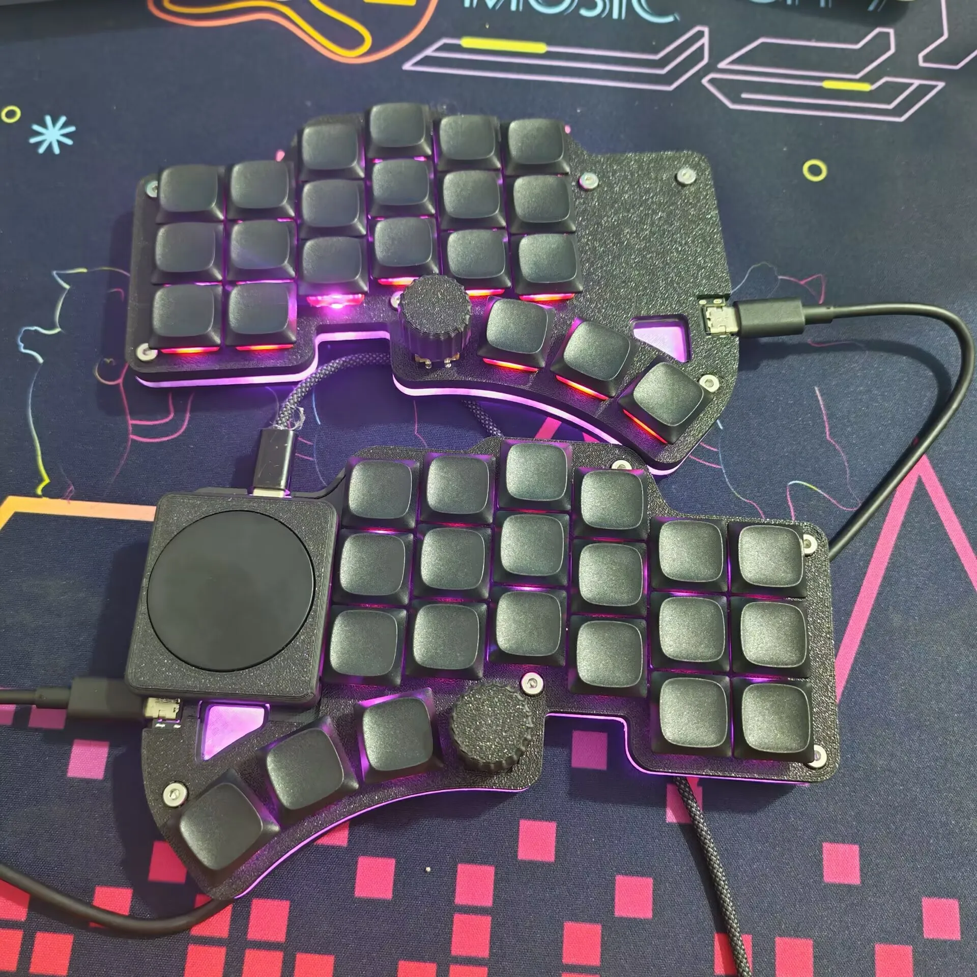 

NEW Dilemma Max Split Keyboard3X6 Kit Custom Wired RGB Hot-swap Fdm PrintKnob Touchpad Simulate Mouse Vial Mx/choc Switch Gamers