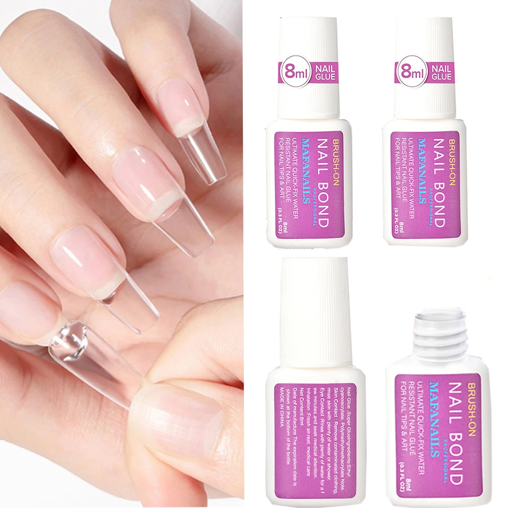 

1/3/5Pcs 8ml Fast Drying Nail Glue for False Nails Super Adhesive 3D Rhinestone Diamond Sticky Glue Fake Nail Extension Glue