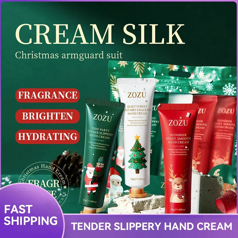 Women Hand Cream Set Moisturizing Hand Lotion Anti Dry Cracked  Whitening Hand Cream for Christmas Gift Travel Size  (5X30 Ml)