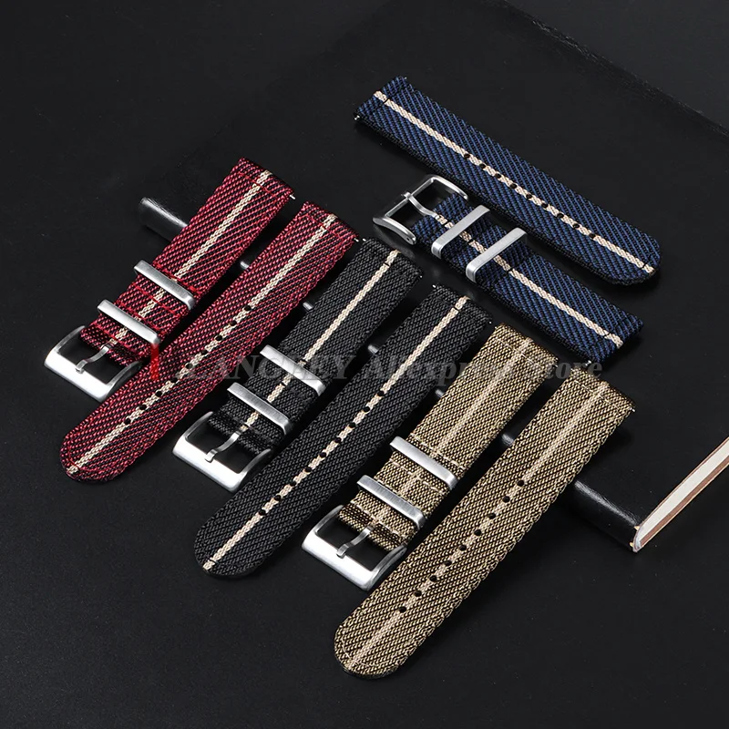 20mm 22mm Premium Nylon Watch Strap for Seiko for Omega Quick Release Sport Canvas Bracelet for Huawei Watch Men's Military Band view 2