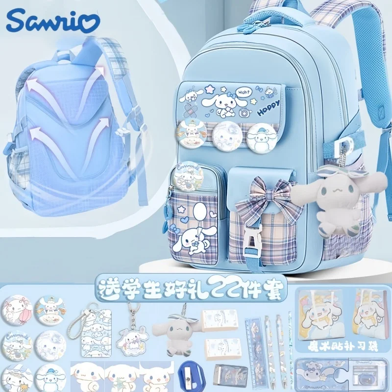 Sanrio Cinnamoroll Cute Fashion Printing Escuela Student Campus Backpack Mochilas Aestethic Bag Kawaii Large Capacity Bags Gift