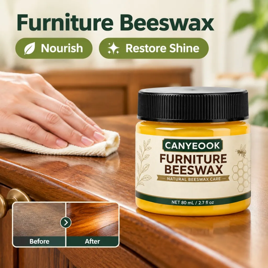 CANYEOOK Furniture Beeswax, Natural Bee Wax Nourish Wood, Prevent Dry Cracks, Restore Shine, for Tables Floors 80ml