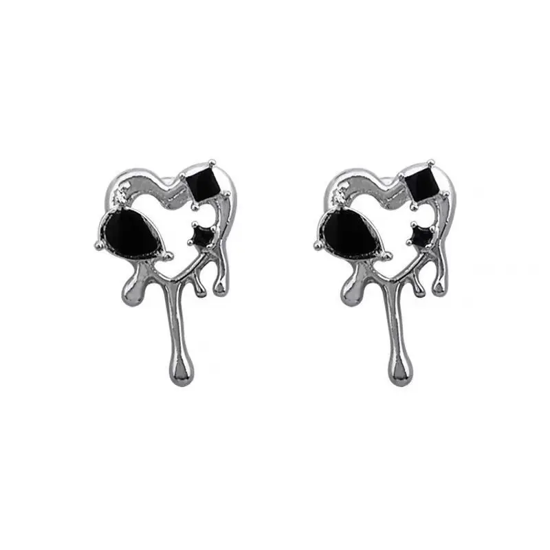 جديد S925 إبرة فضية تصميم متخصص شعور معدني الحب شخصية كلاسيكية كورية بسيطة أقراط متعددة الاستخدامات #5