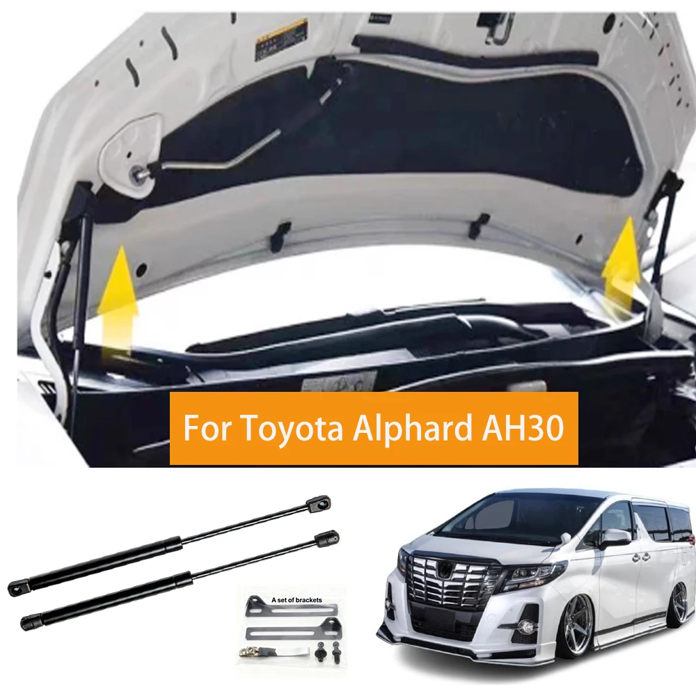 

Стойки капота для Toyota Alphard Vellfire AH30 2015-2023, передний капот двигателя, газовые пружины, амортизаторы, подъемные опоры, 2 шт.