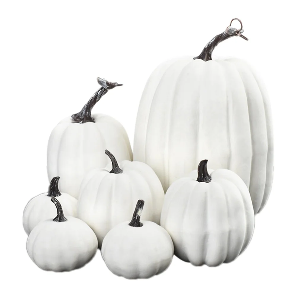 7 stuks kunstmatige pompoenmodellen, decoratieve pompoenen voor thuis, tafeldecoratie voor Thanksgiving en Halloween.