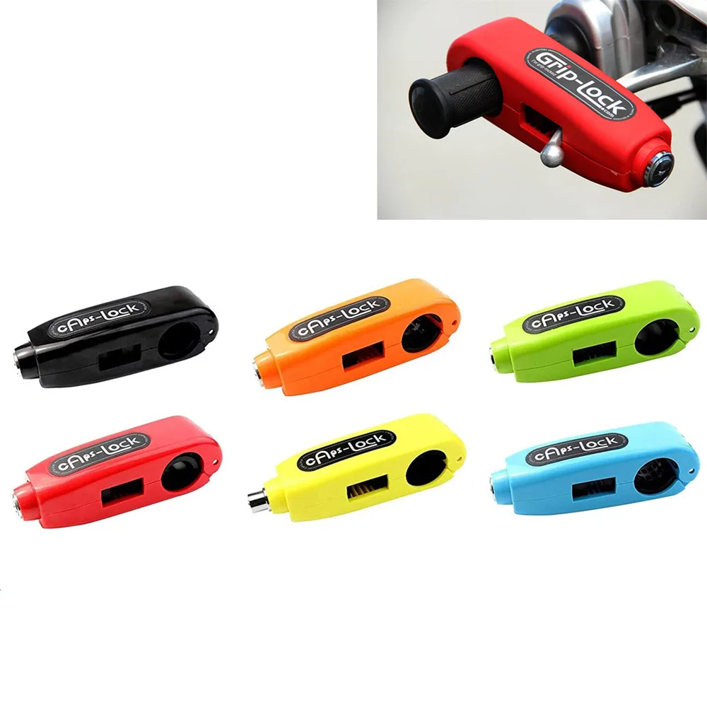 Universal Motorcycle Lock Grip Caps Lock Scooter Handlebar Safety Lock Brake Throttle Grip Anti Theft Protection Security Locks