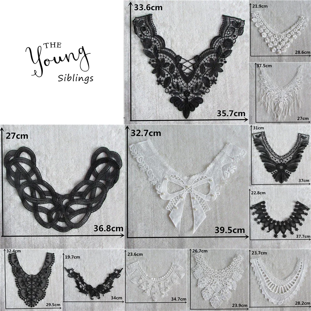 Hot Selling Fashion Style Flower Lace Collar DIY Sewing Embroidery Lace Neckline Fabric Applique Sewing Craft Dress Accessories