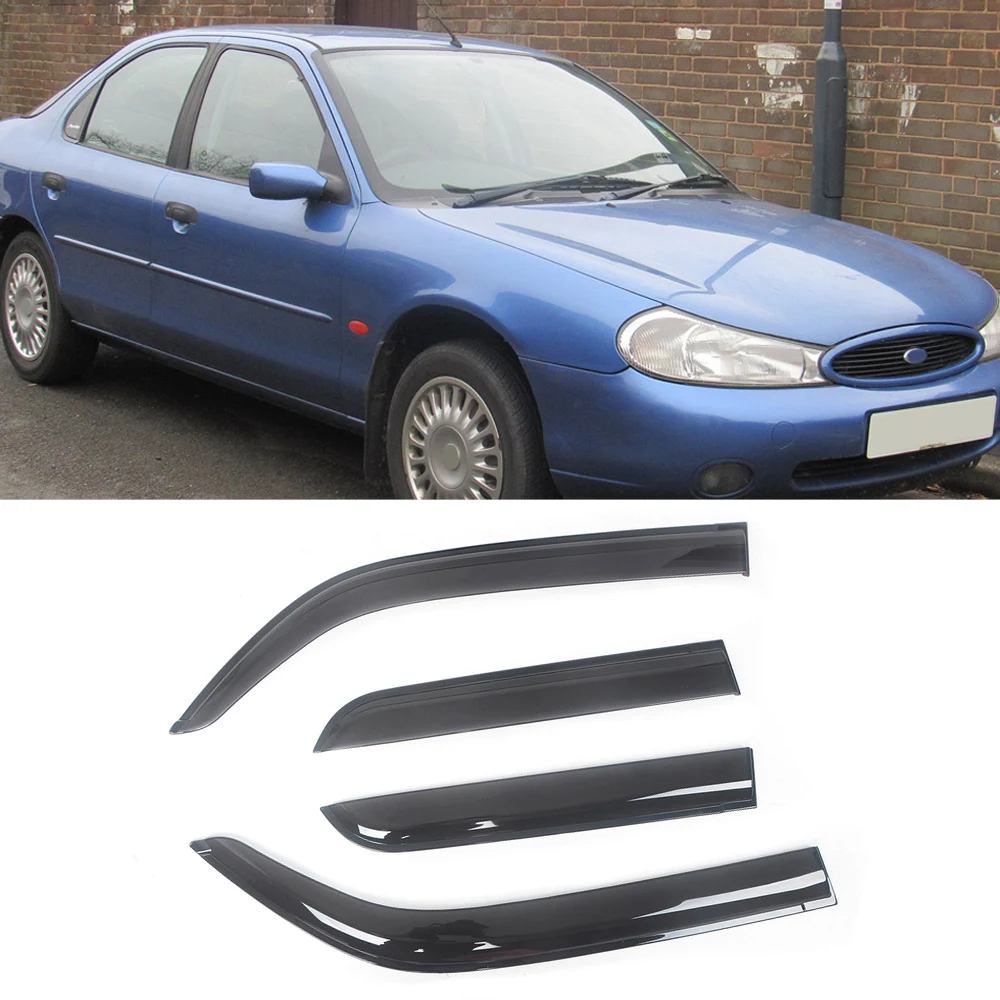 For Ford Mondeo 1995-2013 Auto Side Window Wind Deflectors Visors Black Rain Guard Door Visor Vent Shades Dark Smoke Ventvisor