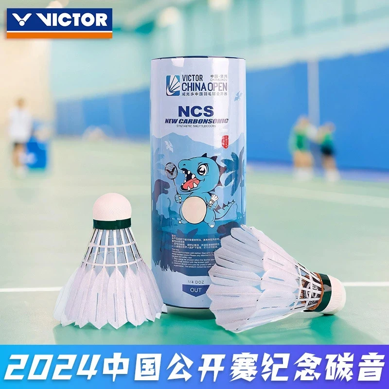 

100% original 1 Tube 3 Pcs victor new carbon sound NCS artificial badminton with stable flight and endurance
