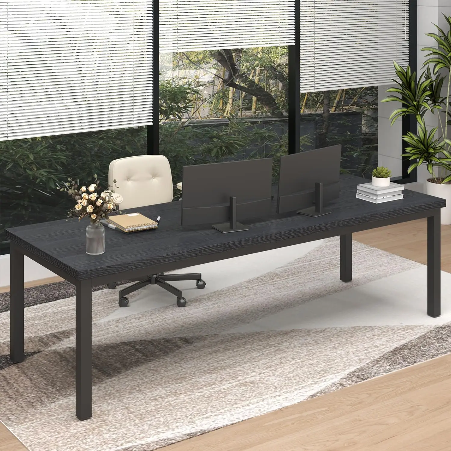 #70.8 Inch Large Computer Desk, Modern Table with Thick Tabletop, Spacious Gaming Desk for 2 People, Study Writing, Customized