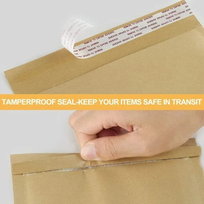 50/40/30/20/10X Kraft Bubble Mailers Envelopes Bags Yellow Seal Adhesive Shipping Bag Waterproof Mailing Business Gift Packaging