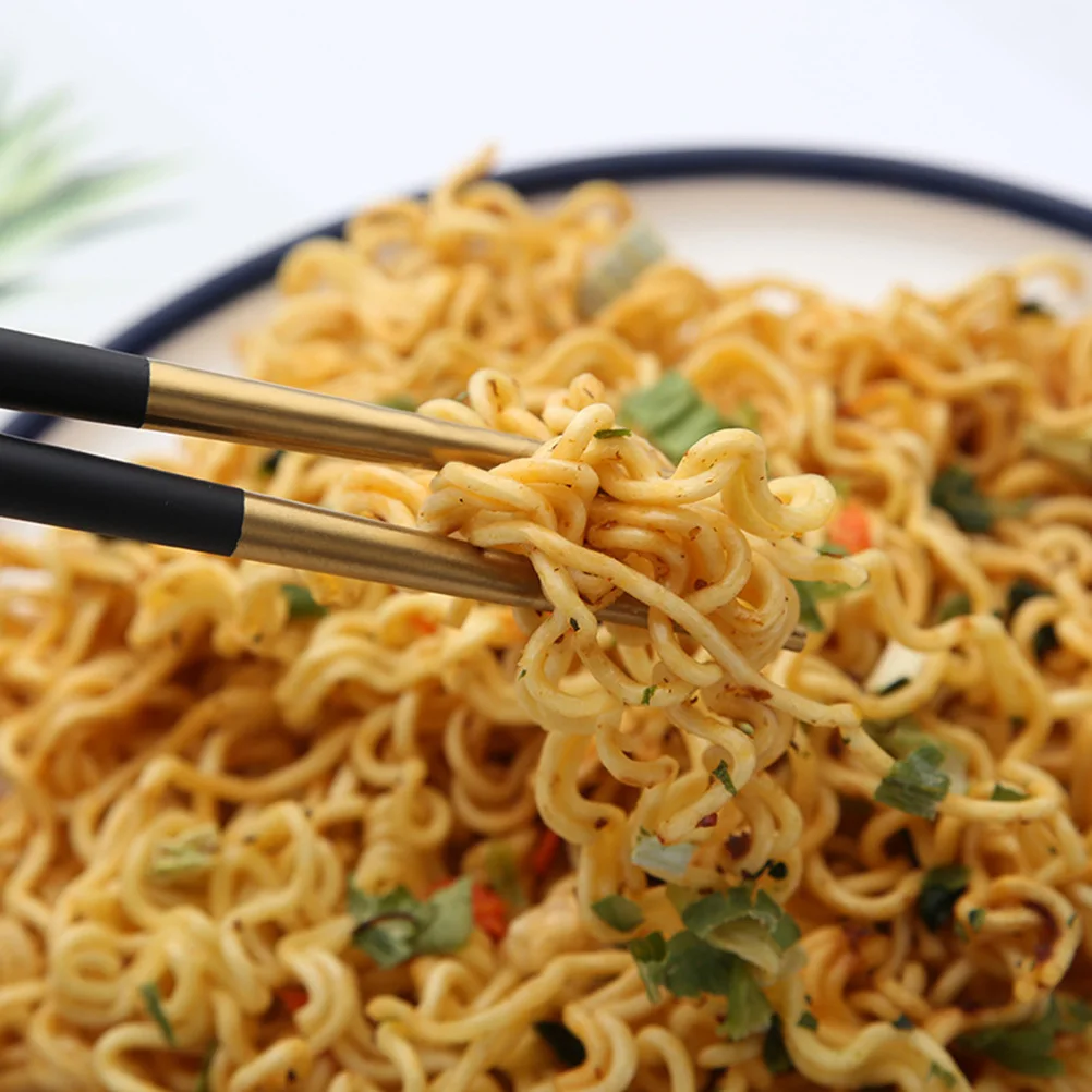 

Stainless Steel Chopsticks White Golden Japanese Style Non-Slip Reusable Smooth Craft Daily Use Hiking Camping Chinese