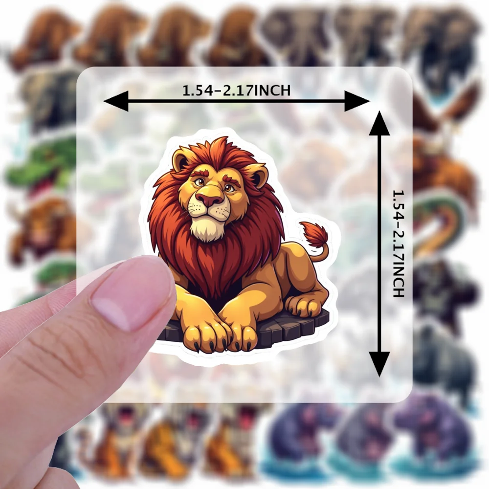 50 قطعة الفيل الكركدن النمر الاطفال القرطاسية ملصقات الكرتون مزيج الحيوانات الكتابة على الجدران ملصق المعلم مكافأة ملصقات الشارات لوازم