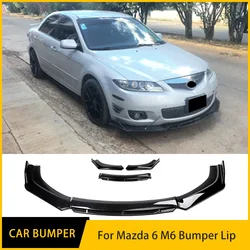 4PCS Car Front Bumper Lip Spoiler Splitter Diffuser Detachable Body Cover Guard For Mazda 6 M6 2003-2015 High Quality Sports Kit