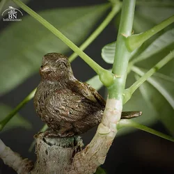 Small Sparrow Statue Metal Brass Tea Pet Table Ornament Home Decoration Accessories Retro Bird Animal Figurines Miniatures Craft