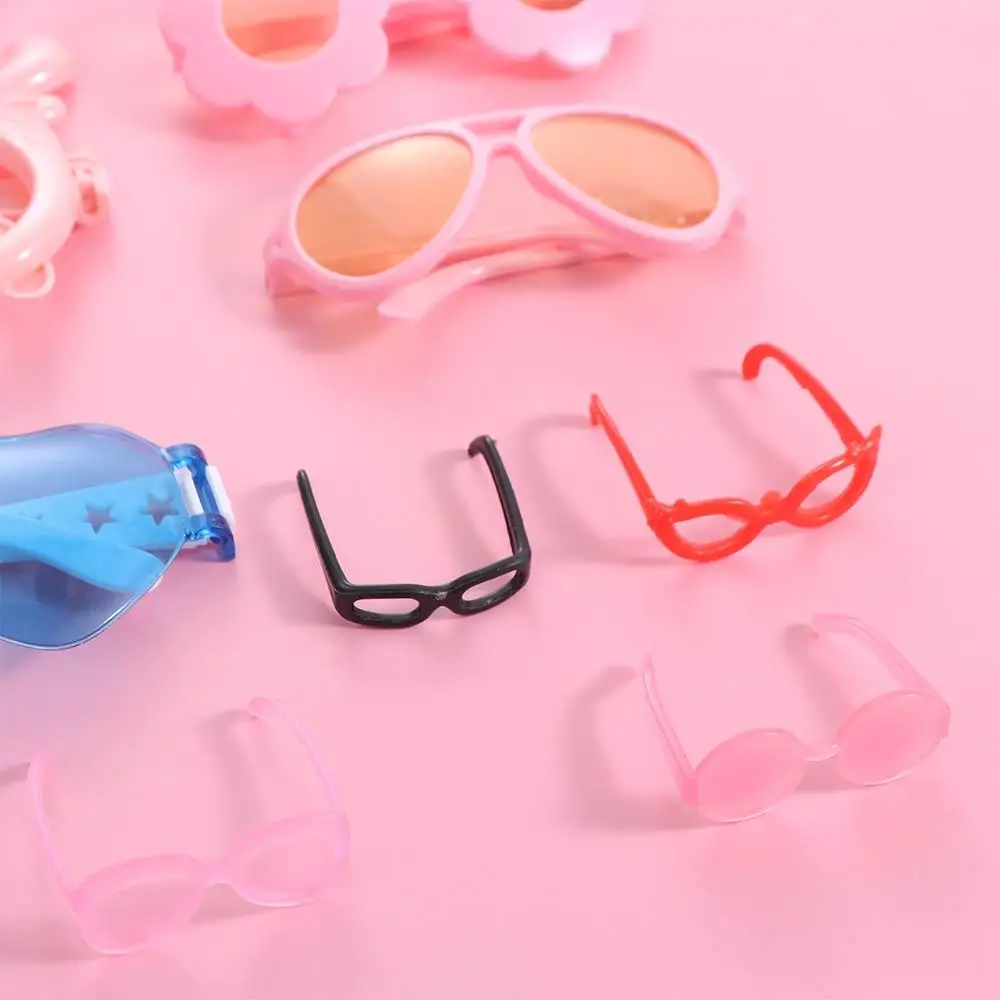

2 шт./компл. кукольные солнцезащитные очки в стиле ретро, крутые кукольные очки в круглой оправе, разноцветные мини-пластиковые очки в форме сердца, модные стили в стиле ретро