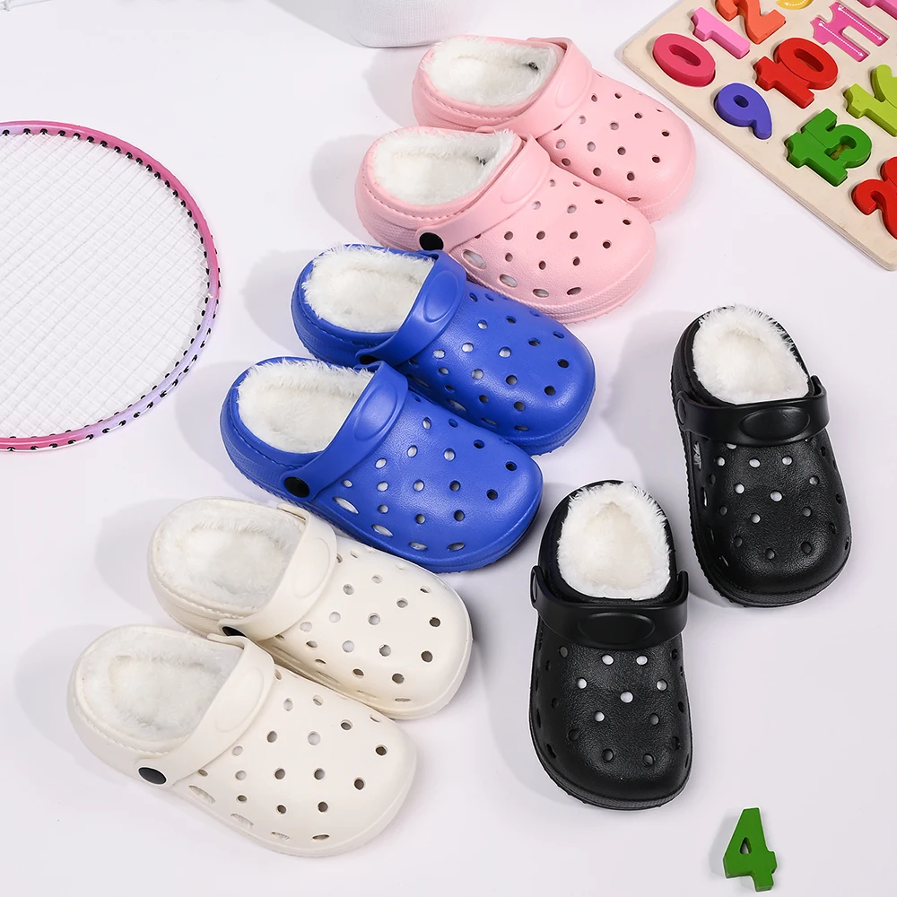 

Winter children's slippers comfortable DIY fashionable hollow-out Breathable suitable leisure outdoor walking travel bathroom