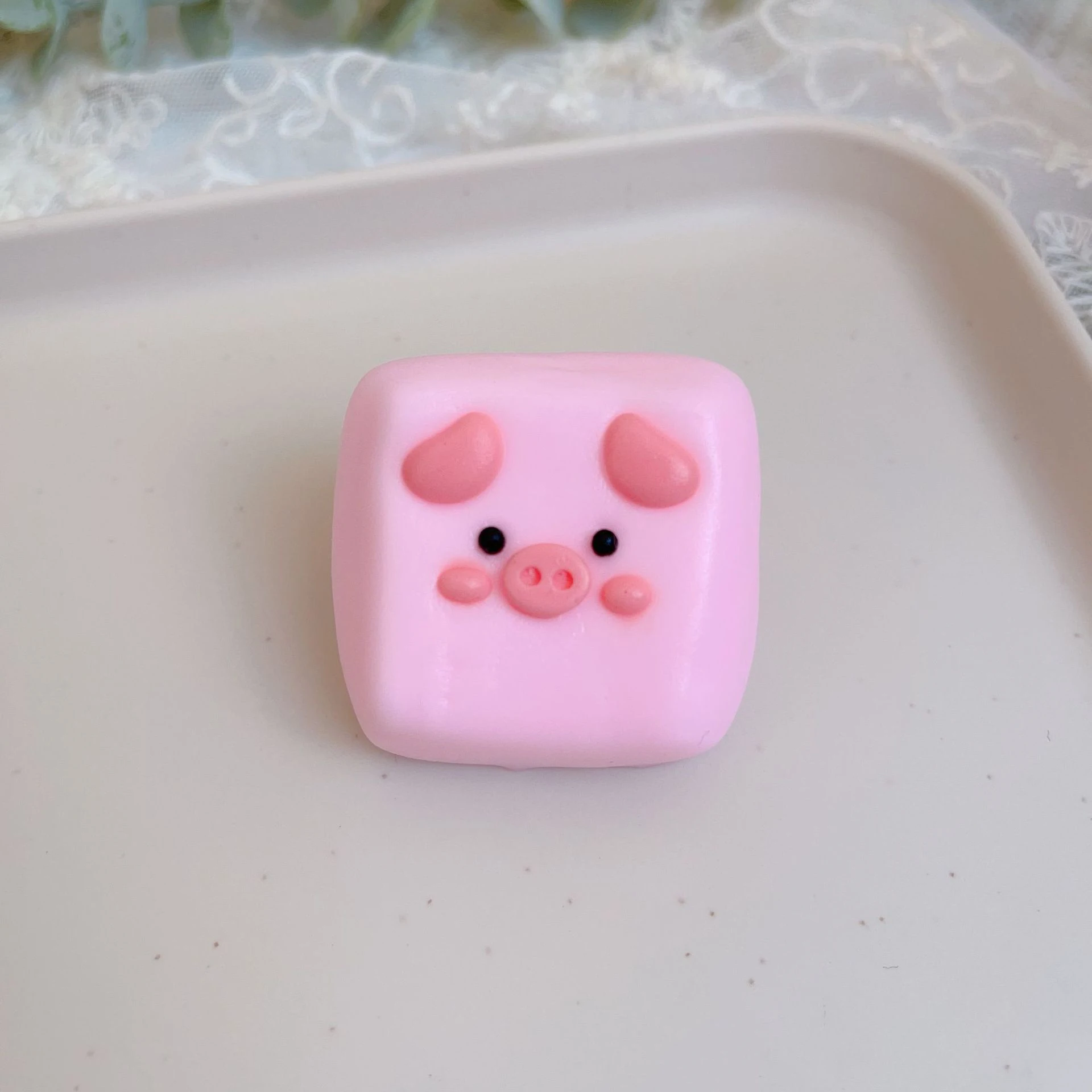 Kawaii TPR Silicone Cube Pig Pinch Squeeze Toy Slow Rebound Cute Animal Sensory Fidget Toys Stress Relief Vent Toys Kids Gifts