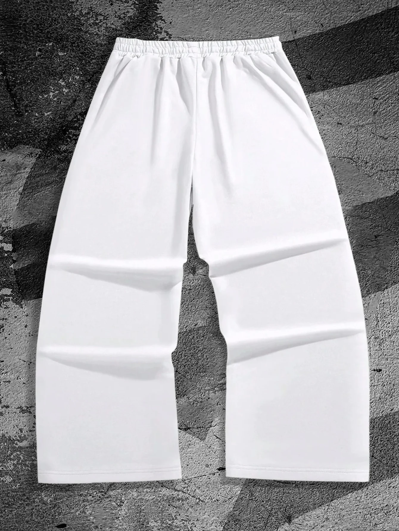 Weit geschnittene Jogginghose mit elastischem Kordelzug in der Taille für Männer und Frauen, mit vertikalem Fall, geradem Bein und bodenlanger, lässiger Sporthose. – Detail 6