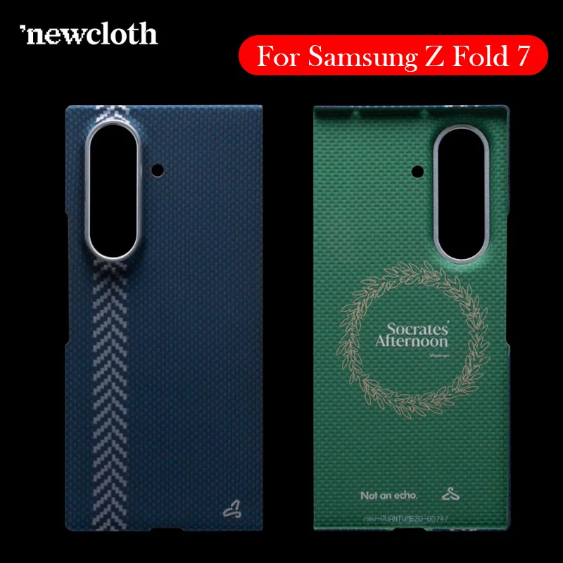 Newcloth Carbon Fiber Case For Samsung Z Fold 7 Kevlar Wireless Charging Back Cover Shell