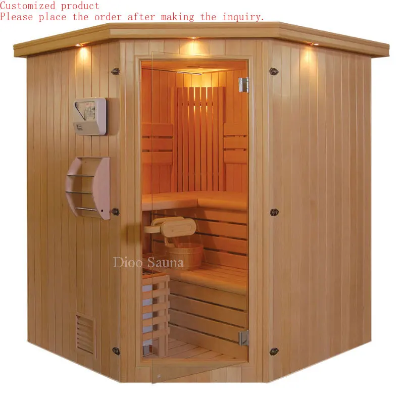 

Customization.Indoor Wooden Sauna Box, Traditional Style Dry Steam Sauna Rooms