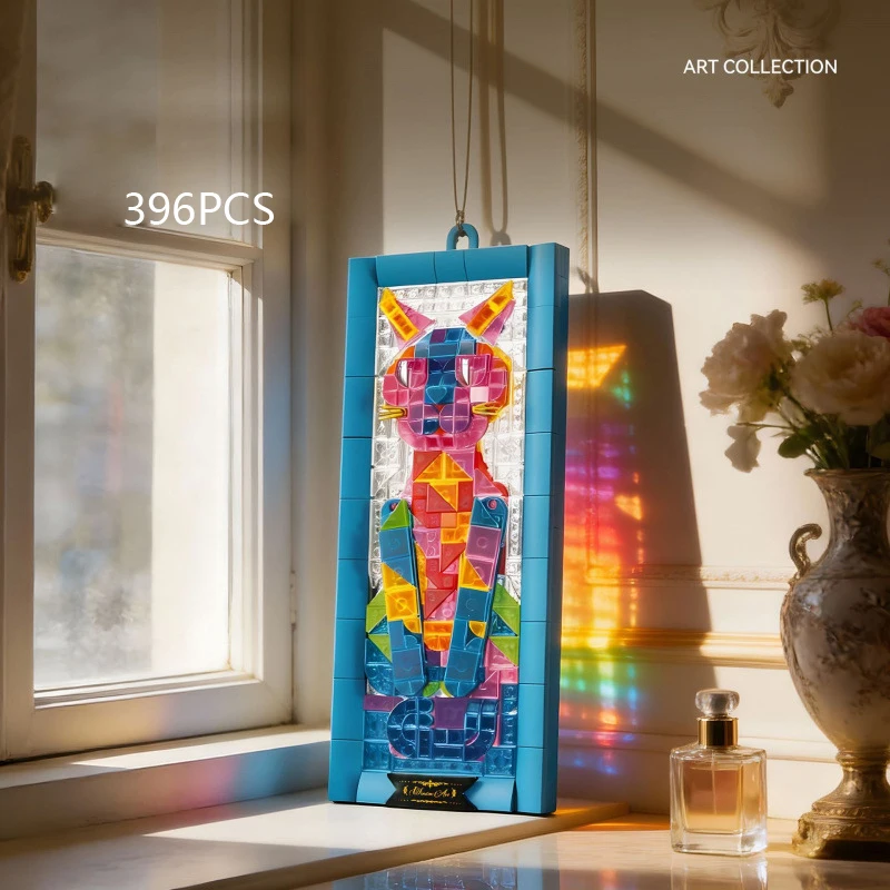 

Настенная роспись iDEA: Модель из строительных блоков «Кошка», красочные настенные панно, подвесное украшение на окно, развивающая игрушка-конструктор для девочек, подарки