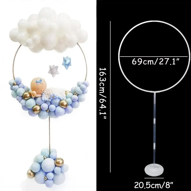 1 zestaw okrągłych balonów Stojak na balony Plastikowa rama łuku balonowego na Baby Shower Ślub Urodziny Dekoracja Party Ballon Ring Hoop
