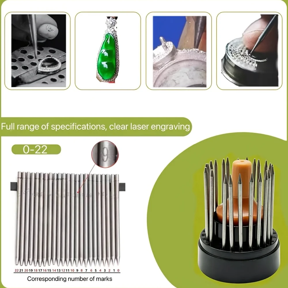 23pc Jewelry Beading Tools for Crafts DIY Precision Setting Pen with Needle Jewelry Engraving Gadget for Stone Bead Setting