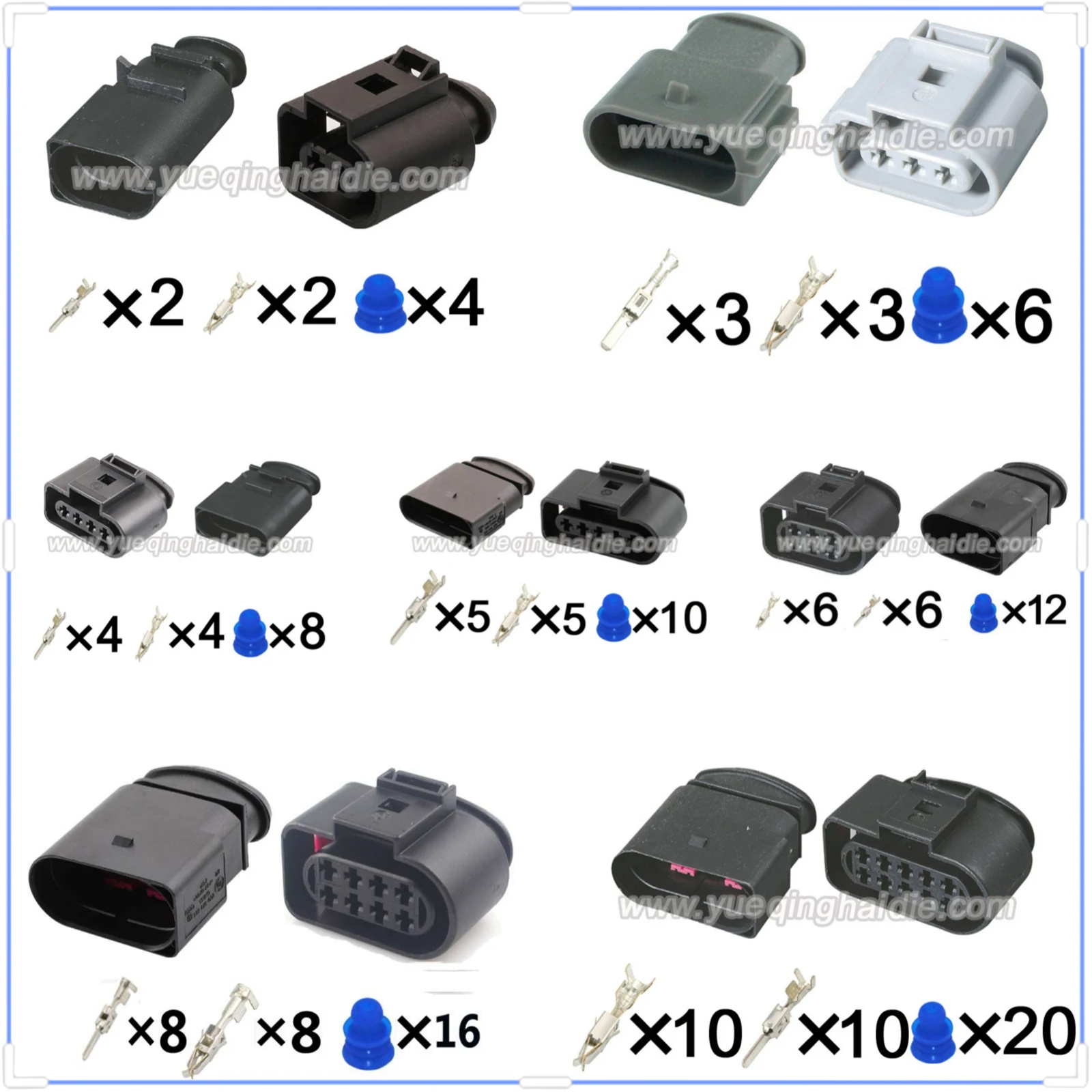 

2/3/4/5/6/8/10Pin Connector Waterproof 3.5mm Series Male Female Connectors Wiring Harness Housing Cable Plug for A4 VW 1J0973722