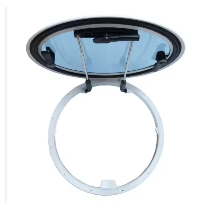 

625mm Diameter Round Marine Grade Nylon Boat Deck Hatch Window With Tempered Glass And Trim Ring