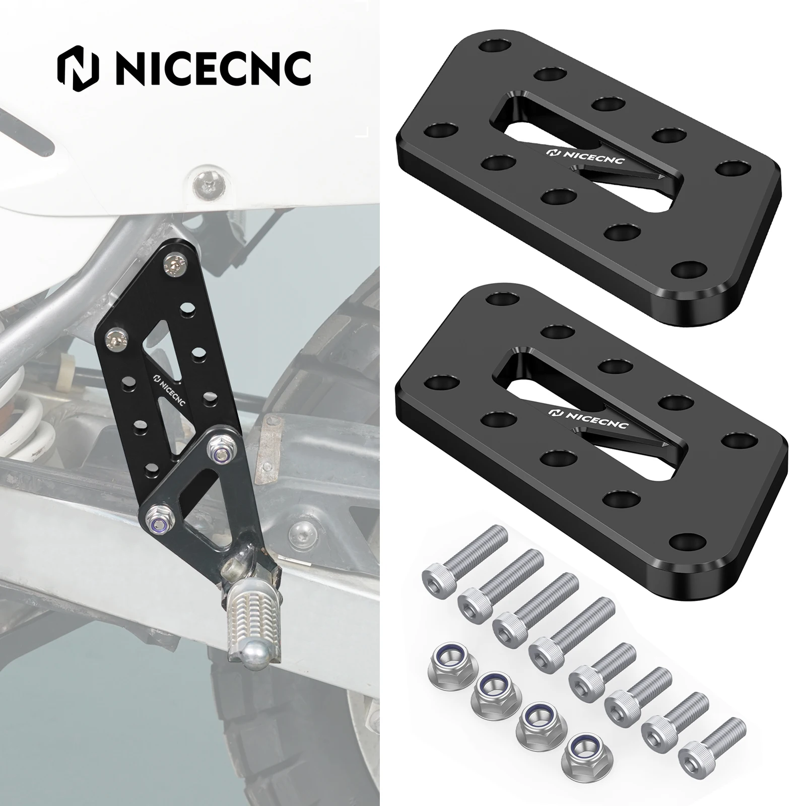 

For 1996-2024 Suzuki DR650S DR650SE Footrests Lowering Brackets 4" Passenger Footpegs Relocation Brackets for Suzuki DR650 S SE