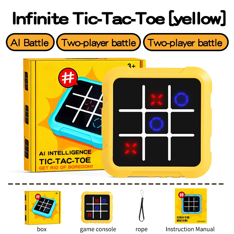 Tablero de ajedrez electrónico Tic‑Tac‑Toe, juguete educativo multifuncional para niños, juego cerebral interactivo para padres e hijos