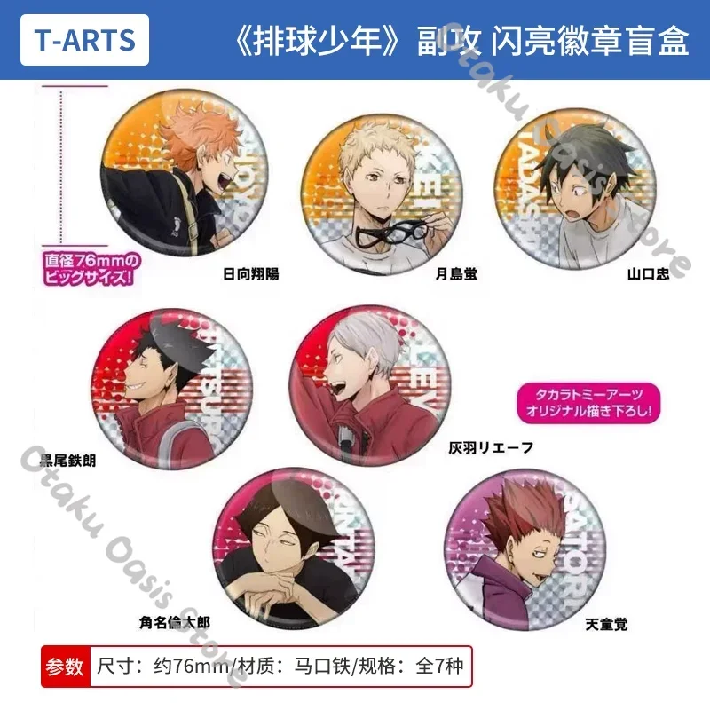Haikyuu!! Shoyo Hinata Shiny Badge Cosplay Anime Rintaro Suna Tendo Satori Kei Tsukishima Tadashi Yamaguchi Emblem Breastpin