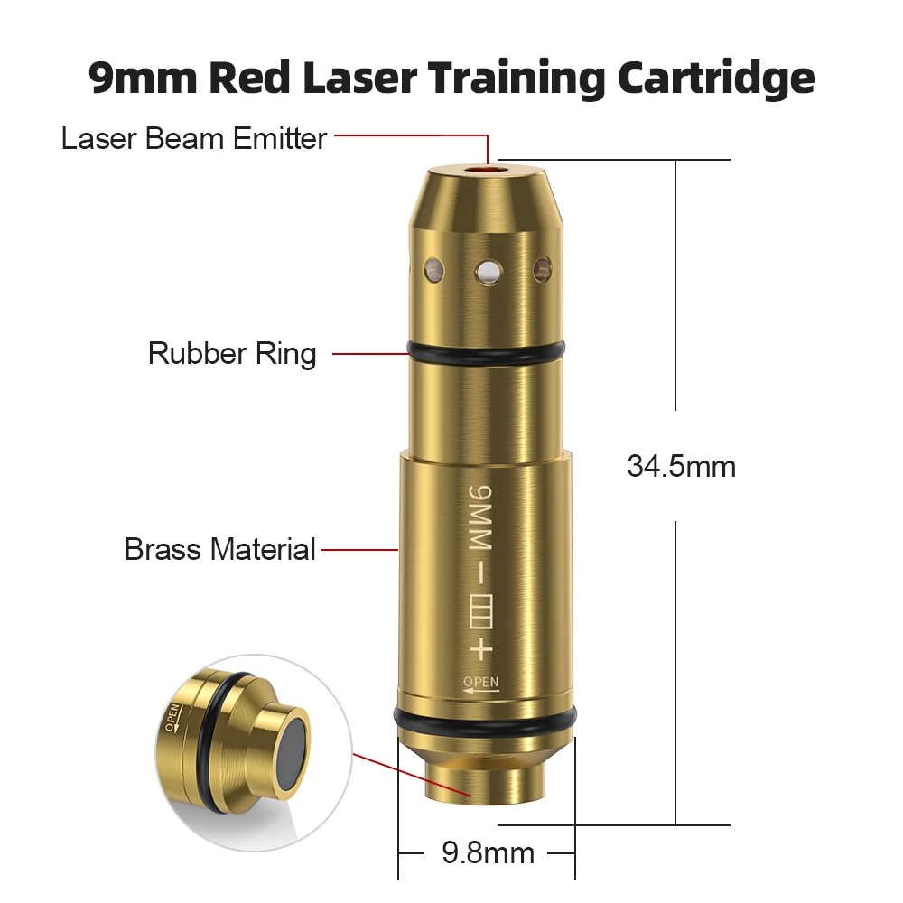 9mm Dry Fire Laser Trainer with Rechargeable Smart Laser Target System, Instant Dynamic Feedback, Safe and Efficient Training.