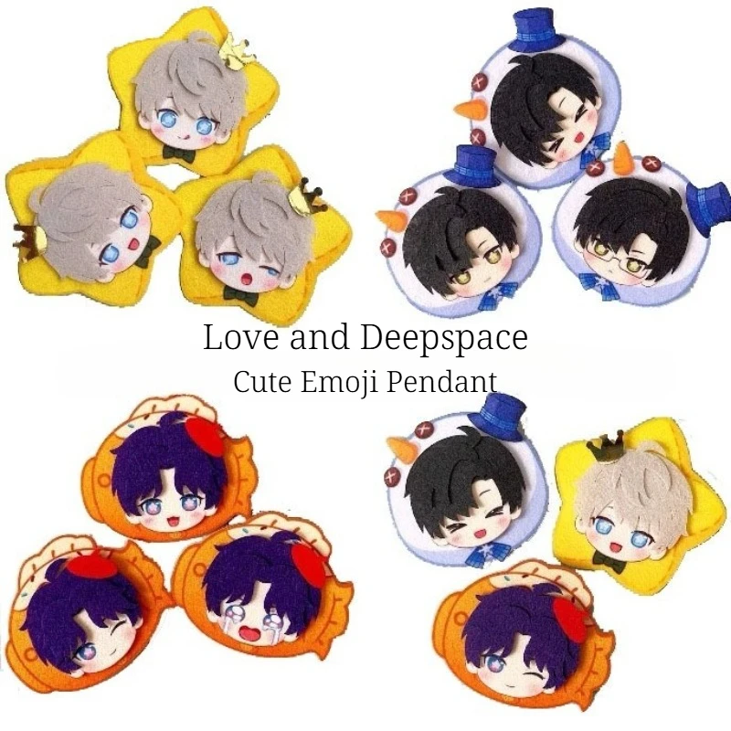 Love and Deepspace Non-Woven Fabric Pendant Sylus Rafayel Zayne Xavier Caleb Anime Cosplay Cute Emoji Handmade Backpack Access