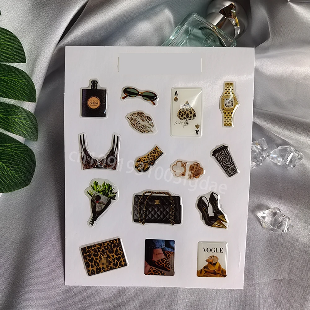

3D phone case dome epoxy sticker custom resin label popular decorative cute crystal gel logo jelly DlY raised personalized shape