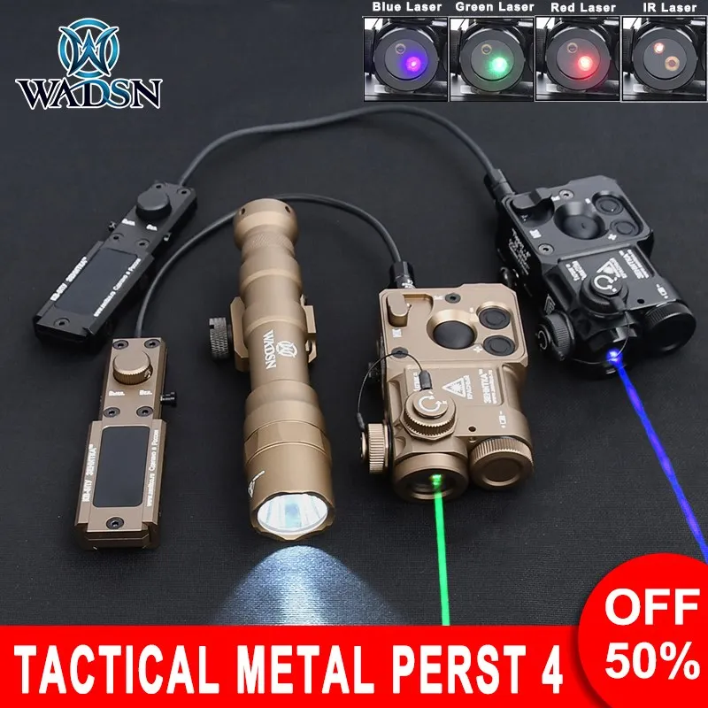 Tactical Metal Perst-4 Red Green Blue Dot IR Laser Aiming Strobe Indicator For Rifle AR15 AK47 AK74 M16 Hunting Sight Camping